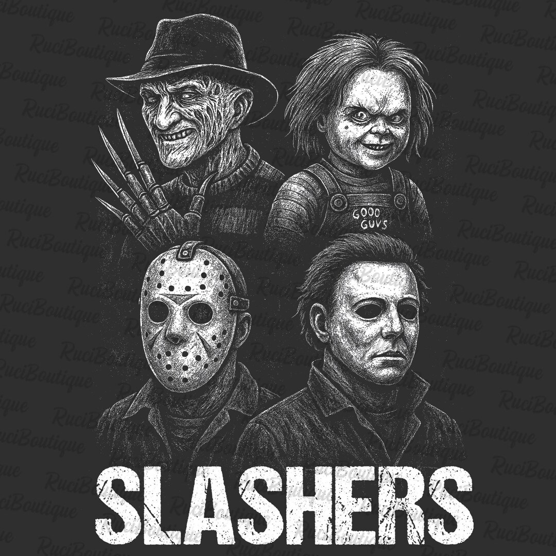 Retro Slashes Slashers Png, Retro Halloween Png, the Boys of Halloween, Horror ...