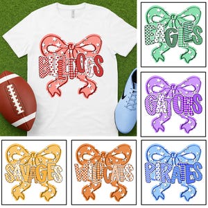 Custom Mascot Bow Png, Leopard Checkered Star Design, Coquette Football Game Day Png, School Spirit Png, Mascot Team Png, Digital File