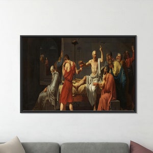 Jacques Louis David, Louis David Art, Louis David Socrates, Socrates Art Decor, Framed Canvas Art, Wall Art Decor, Wall Hanging Art