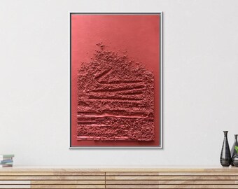 Abstract Red Canvas Art: Framed Minimalist Wall Decor