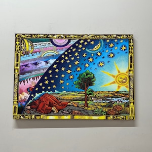 Gravure Flammarion, Gravure Wall Art, Flammarion Artwork, Sky Wall Decor, Astronomy Canvas, Modern Wall Art, Framed Canvas, Bedroom Wall Art