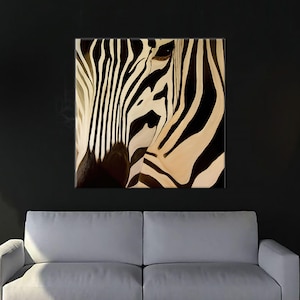 Abstract Zebra Canvas Art: Modern Animal Print, Framed Wall Decor