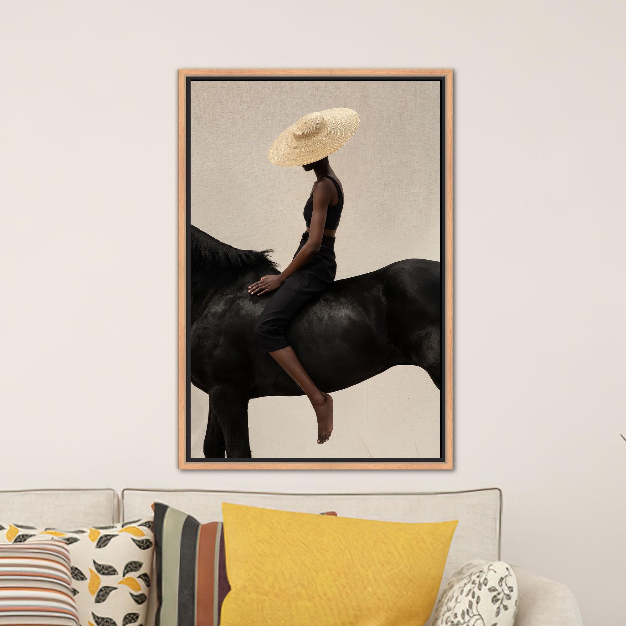 Woman Riding Horse Canvas Print: Animal Wall Art, Office Decor - Etsy