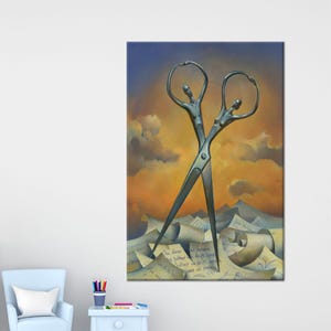 Vladimir Kush Surreal Canvas Art: Dancer Scissors, Bohemian Decor