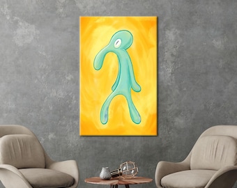Bold and Brash Squidward Canvas Art: Kids Room Decor