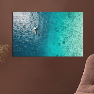 Sea View Wall Art, Gift For Him, Ocean Wall Hangings, Sea Canvas Art, Landscape 3D Canvas, Valentines Day Gift For Him Personalized,