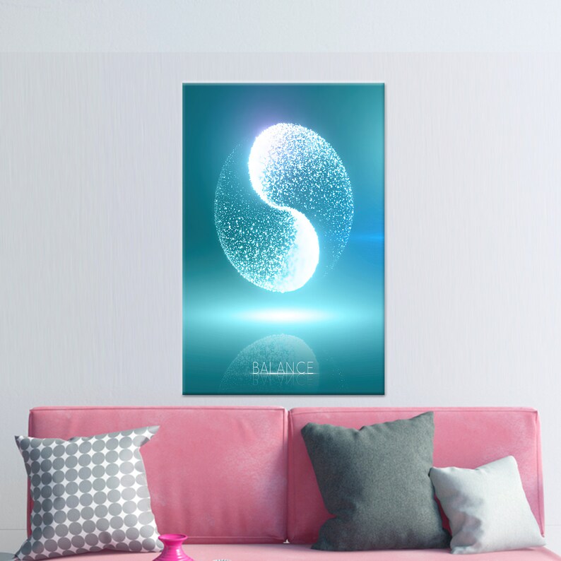 Blue Yin Yang Canvas Art: Zen Balance Wall Decor - Etsy UK