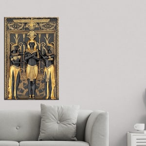 Anubis Art Canvas Poster: Black and Gold Egyptian Decor