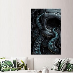Horror Canvas Print, Octopus Canvas Print, Trendy 3D Canvas, Gifts, Animal Canvas Gift, Personalized Wedding Gift, Gift For The Home,