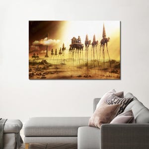 Dali Canvas Decor, Famous Wall Decor, Surreal 3D Canvas, Salvador Dali Elephants 3D Canvas, Christmas Decor Art, Framed Wall Art,