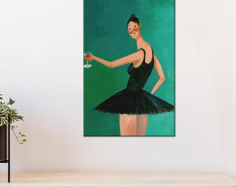 Abstract Ballerina Canvas Art: Kanye West Inspired Wall Hanging