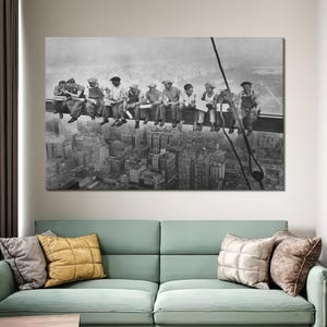 Lunch Atop Skyscraper Canvas Art: 1932 NYC Construction Photo
