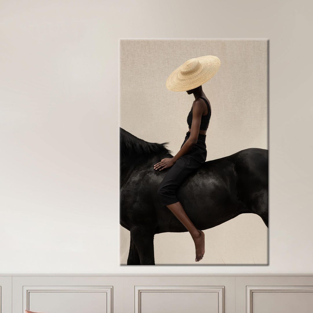 Woman Riding Horse Canvas Print: Animal Wall Art, Office Decor - Etsy