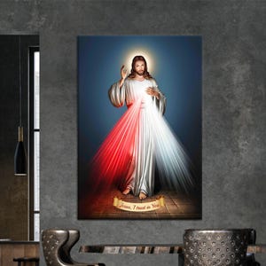 Divine Mercy Jesus Canvas Art: Catholic Christian Decor