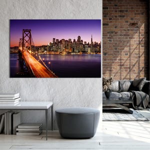 San Francisco Golden Gate Bridge Canvas Wall Art: Cityscape View