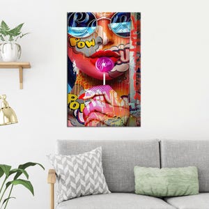 Woman Artwork, Graffiti 3D Canvas, Gift For Him, Girl Room Wall Hangings, POP ART 3D Canvas, Personalized Gift For Mom,