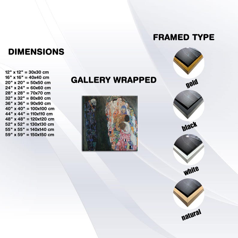 Gustav Klimt Death and Life Wall Art Canvas Print Symbolist Painting ...