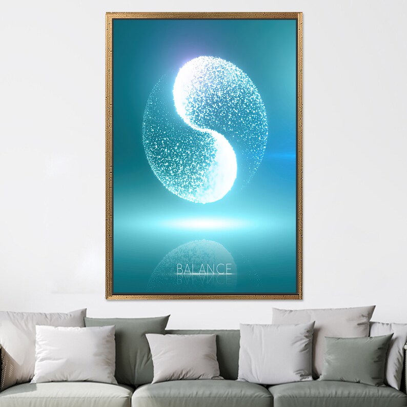Blue Yin Yang Canvas Art: Zen Balance Wall Decor - Etsy UK