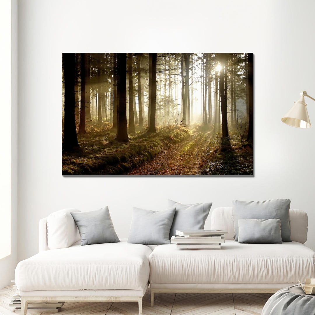 Forest Path Canvas Print: Sunset Landscape Wall Art - Etsy