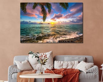 Kailua Sunrise Canvas Art: Coastal Seascape Wall Decor
