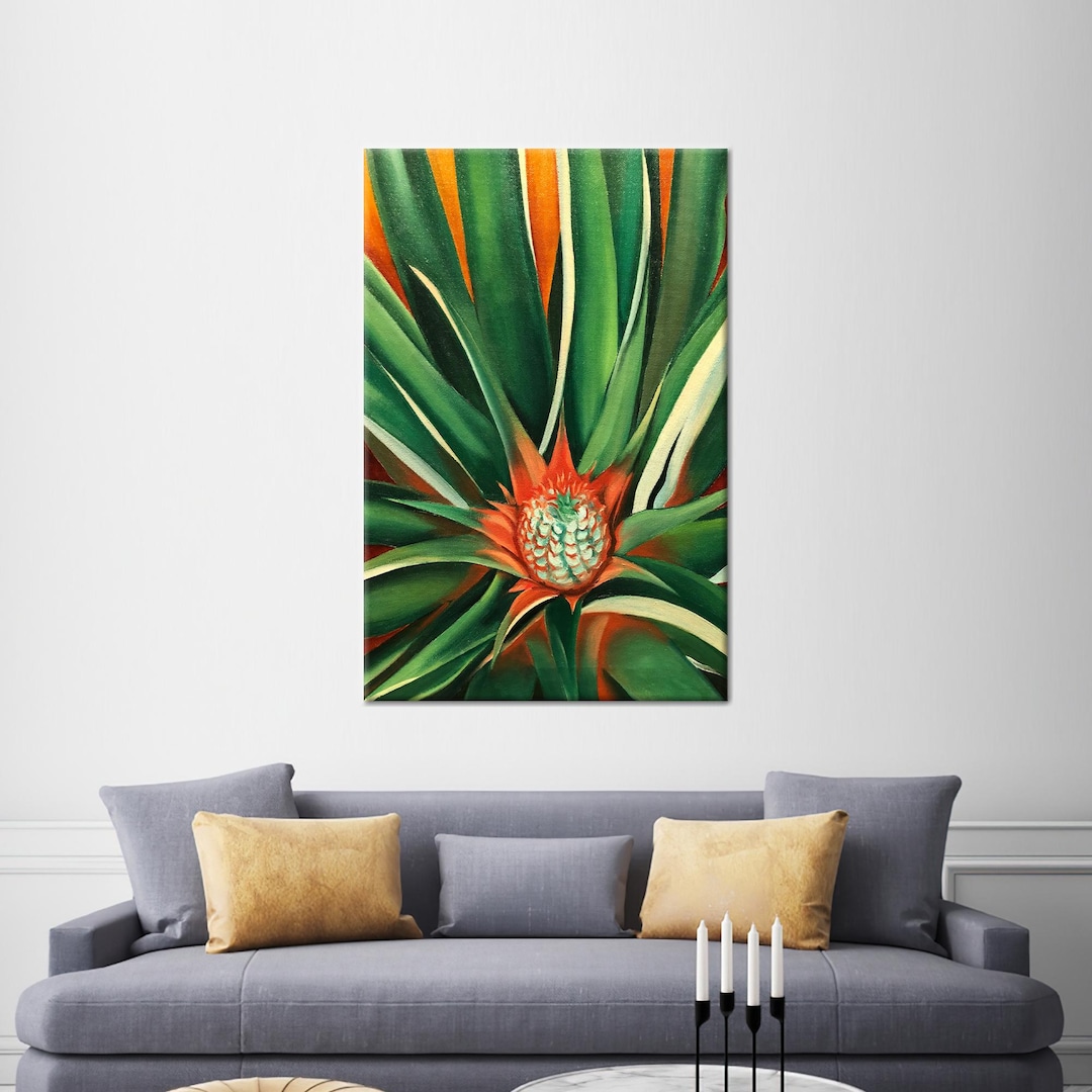 Georgia O'keeffe Pineapple Canvas Art: Floral Wall Hanging - Etsy