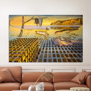 Surreal &#39;Disintegration of Perseverance&#39; Canvas Art: Abstract Framed Wall Decor
