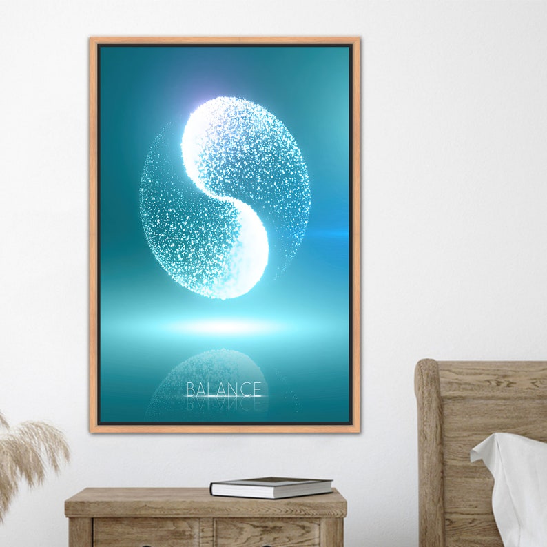 Blue Yin Yang Canvas Art: Zen Balance Wall Decor - Etsy UK