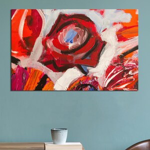Moderne Kunst, Abstrakte Rose Leinwanddruck, Abstrakte Rose Malerei Leinwanddruck, Personalisiertes Baby Geschenk, Öl Leinwand Poster, Brautjungfer Geschenk,
