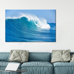 Wedding Gift For Couple Personalized, Wave Poster, View Wall Art, Big Waves Canvas Art, Sea Canvas Decor, Large Canvas Art,