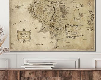 Vintage World Map Canvas, Antique Map Wall Art, Pastel Travel Poster, Explorer Room Decor, Geography Wall Decor, Office Canvas Print