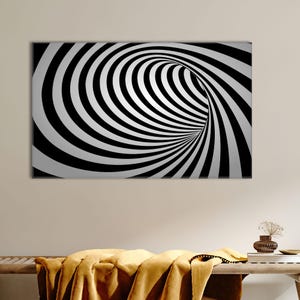 Optical Illusion Canvas Art: Hypnotic Spiral Vortex - Modern Trippy Decor