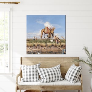 Reproduction Canvas Print, Egypt Canvas Print, On the Banks of the Nile Printed, John Frederick Lewis Canvas Decor, Room Decor Canvas Art,