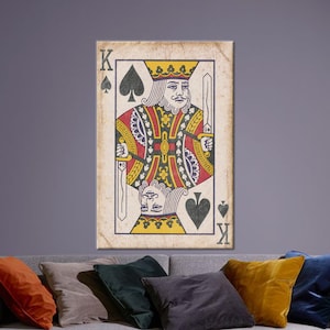 Spielkarte König Leinwand Druck, Geschenke, Spielkarte König Leinwand Dekor, Moderne Leinwand Dekor, Karten Kunst, Weihnachtsdekor Kunst,