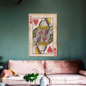 Tapices de pared modernos, tapices de pared de reina de naipes, tapices de pared de cartas, decoración de pared de naipes, regalos de Navidad,