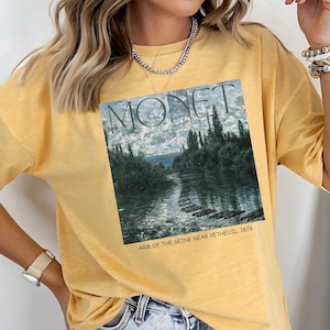 Monet Inspired Shirt, Comfort Colors® Seine Near Vetheuil T-Shirt, Artist Painting Shirt,  Art Lover Tee, 100% Cotton Claude Monet T-Shirt