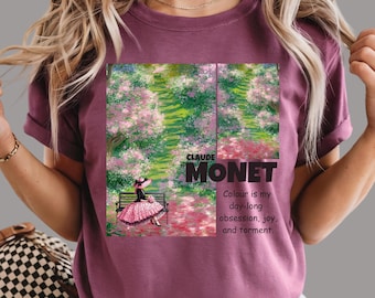 Monet Inspired Shirt – Floral Painting Art Tee, Comfort Colors Gift