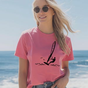 Wind Surfer T-Shirt: Beach Lover Summer Surfing Top