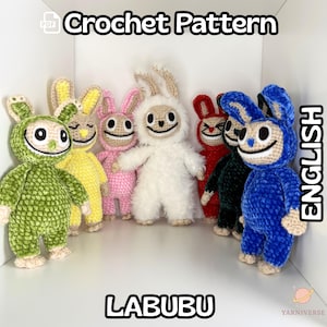 Labubu Crochet Pattern PDF Low Sew Amigurumi Plush Toy for Kids Beginner Friendly Stuffed Animal Soft Cuddly Gift Crocheted Labubu Doll