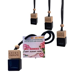 DI GLANZ 4-pack Rose Harmony Aroma 8ml Auto Luchtverfrisser Diffuser Geurige Boom Toilet Reisolie Langdurige Aroma Frisse Geurverwijderaar