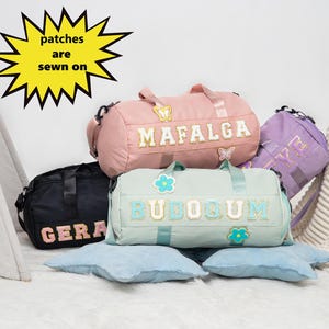 Personalisierte Duffle Bag, Custom Weekender Reisetasche, Reisetasche, wasserdichte Tanztasche für Kinder Frauen, Balletttasche mit Chenille Patches