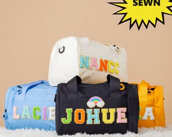 Personalized Kids Duffle Bag: Chenille Patch Overnight Travel Bag