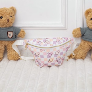 Kids Checkered Fanny Pack: Nylon Waist Bag for Little Explorers