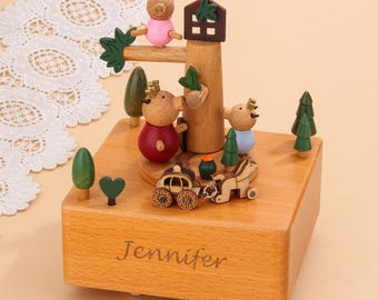 Personalized Wooden Music Box, Handmade Nursery Decor