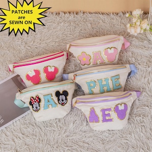 Personalized Nylon Fanny Pack, Character Chenille Patches, Theme Park Accessory