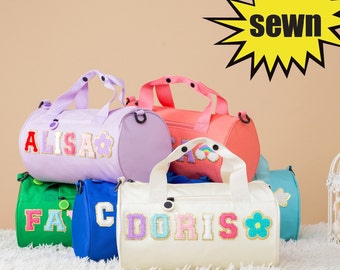 Custom Dance Duffle Bag For Girls, Personalized Name Duffle Bag, Chenille Letter Gift for Dancing, Gymnastic Cheer Girls. Christmas Gift