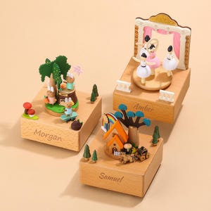 Personalized Engraved Wooden Music Box: Baby Nursery Decor