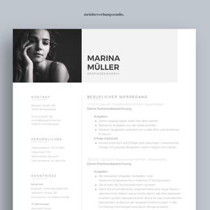 Plantillas de aplicaciones modernas Alemán | Currículum vitae y carta de presentación | Diseño profesional en estructura tabular | Plantillas de Canva | Dios