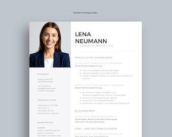 ATS-optimized application template (German) | CV | Professional design | Tabular structure | CV template 2026