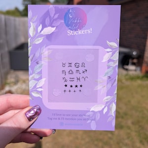 Zodiac Nail Stickers - Hand Painted Gel Nail Decals for Cute DIY Nail Art and Self Care
