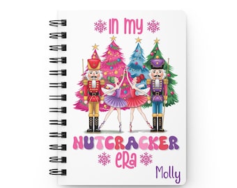 Personalized Nutcracker Journal, Pink Christmas Spiral Notebook, Nutcracker Era Design, Gift for Her, Lined Paper, Personal Diary